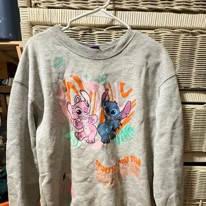 Gray Sweatshirt with Cartoon Print